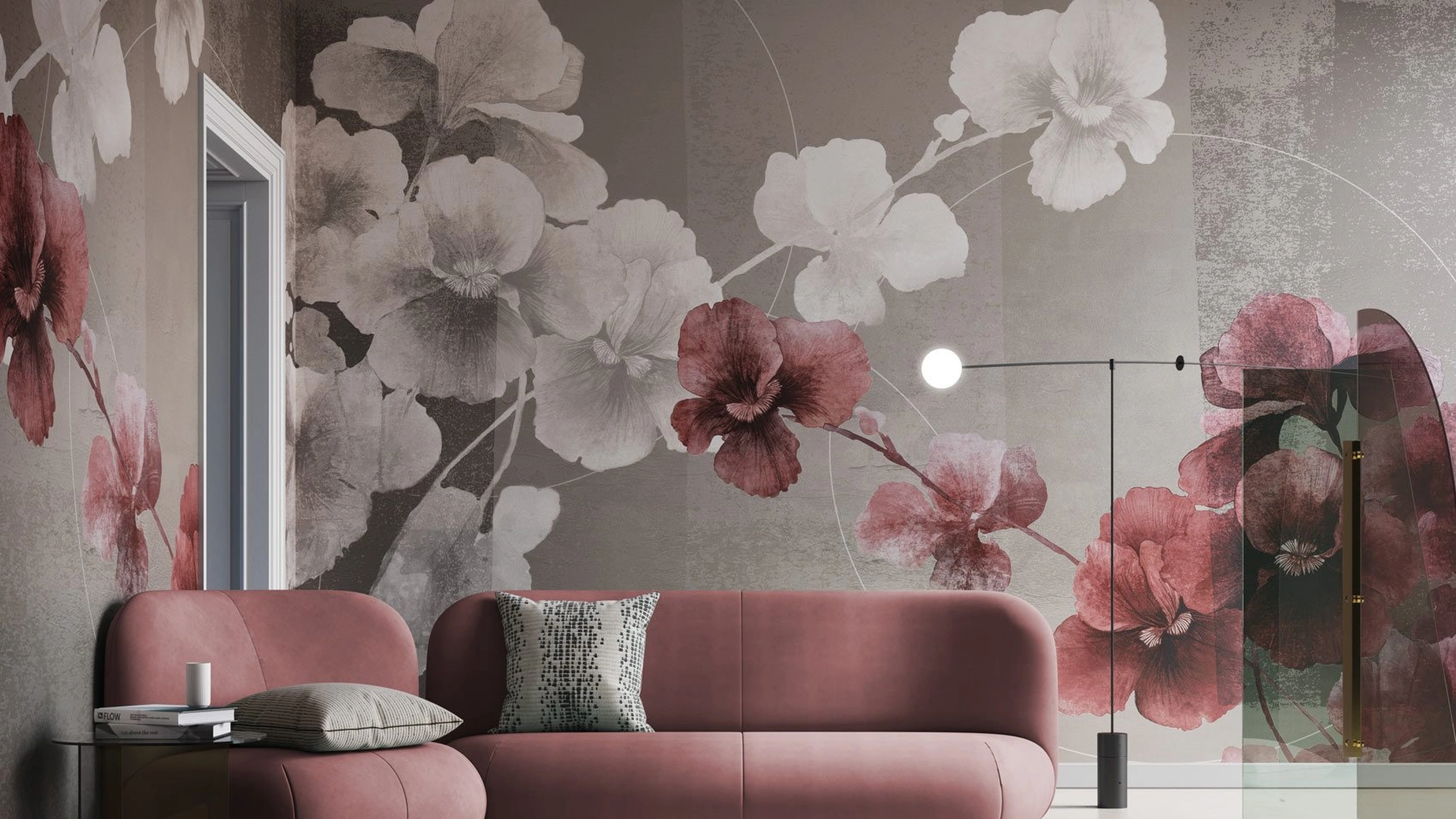 Carta da parati floreale di design Natsume di Instabilelab