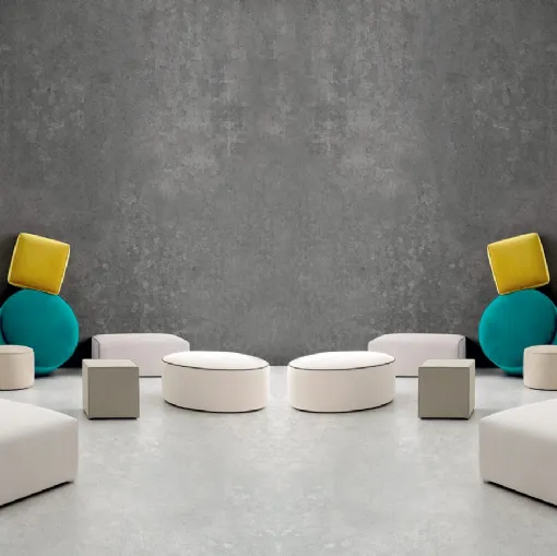 Pouf Collection in tessuto con varie forme di Felis