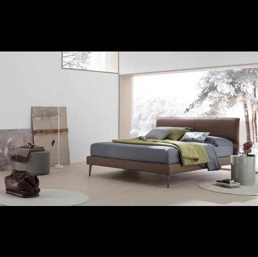 Letto matrimoniale in pelle Benny di V&Nice