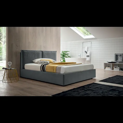 Letto con testiera imbottita George di Felis