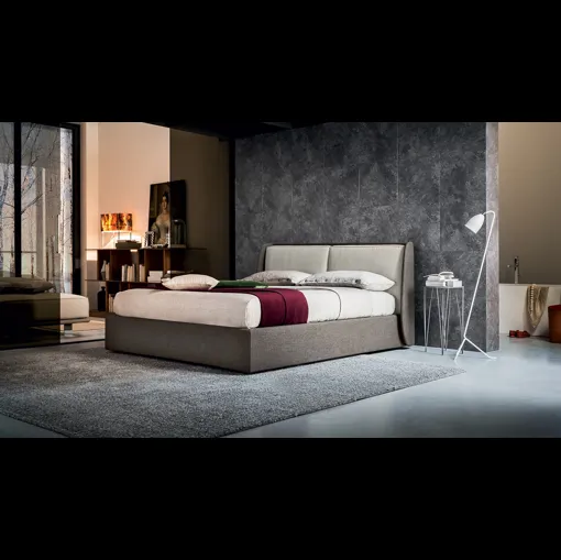 Letto imbottito in tessuto con testiera Kevin di Felis