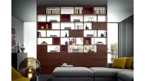 Libreria Spazioteca Bifacciale finitura Canaletto di Pianca