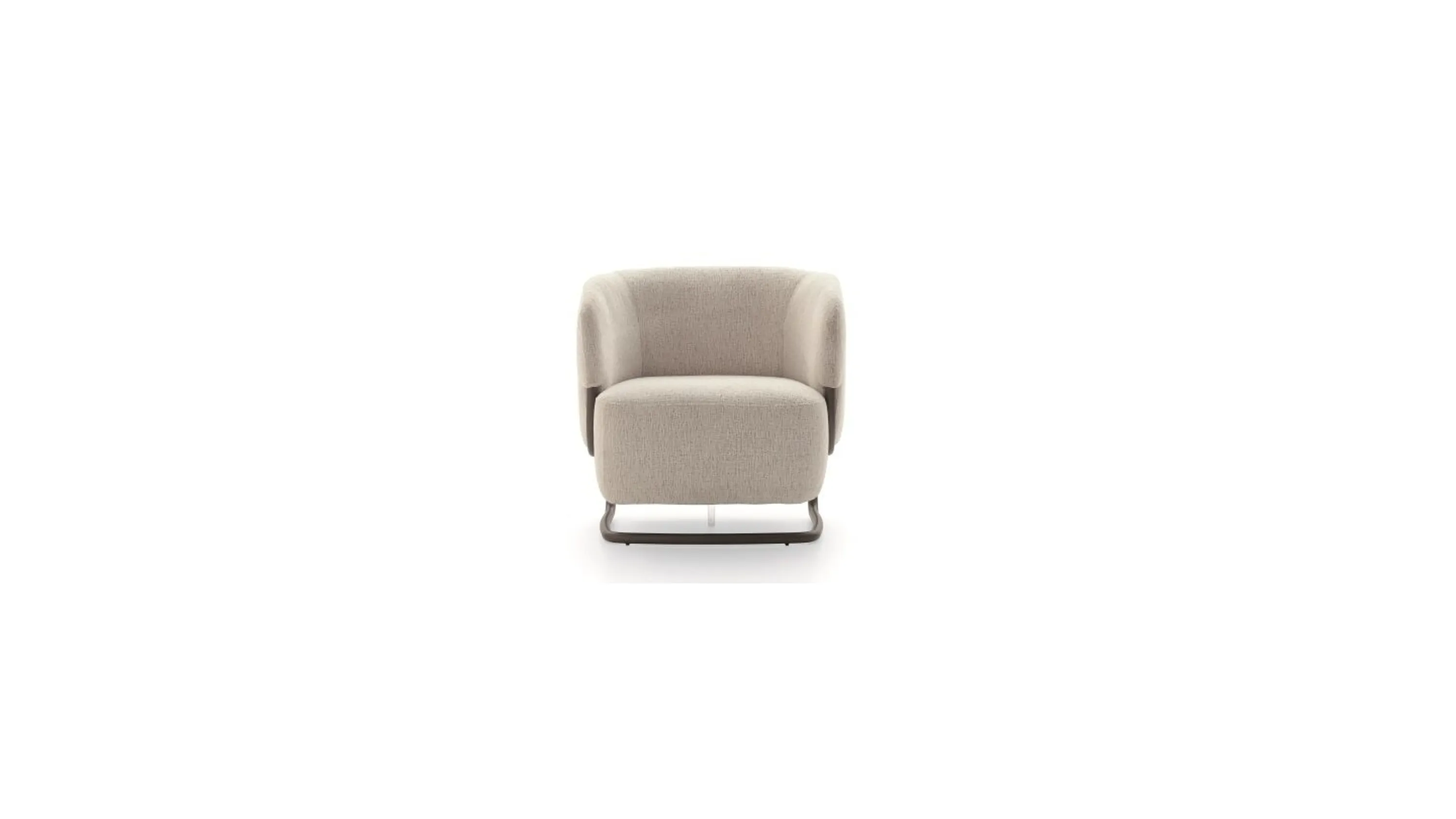 Poltroncina di design in tessuto con base in metallo Marabù di Ditre Italia