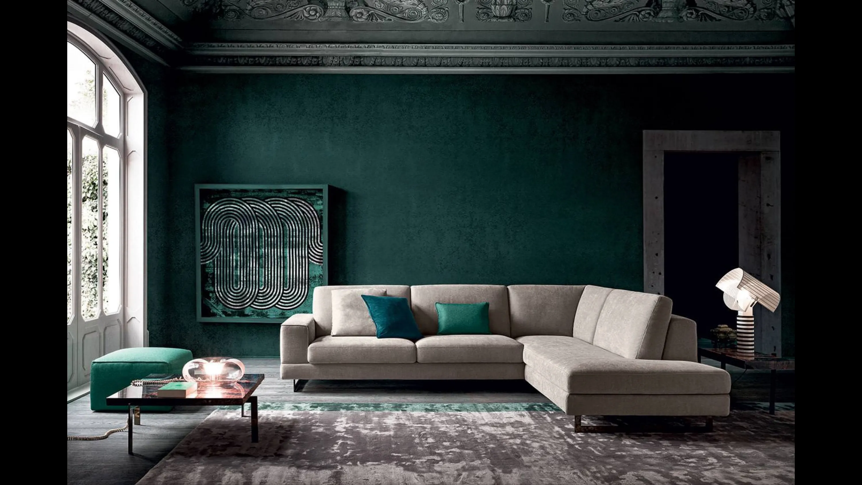 Divano in microfibra ad angolo Angel di Felis