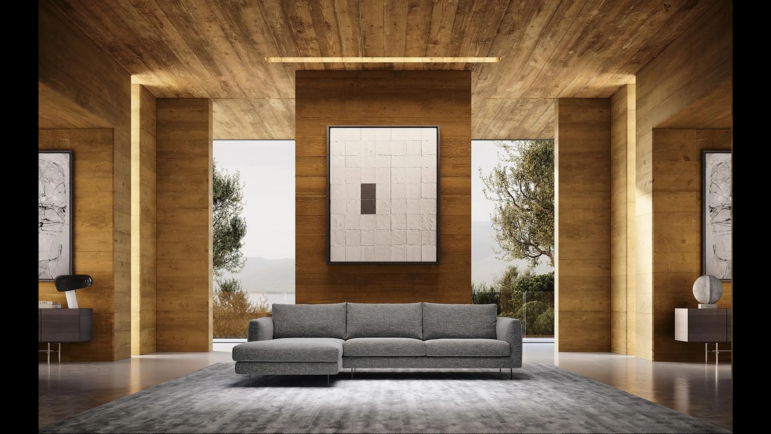 Divano con penisola Conrad di Felis