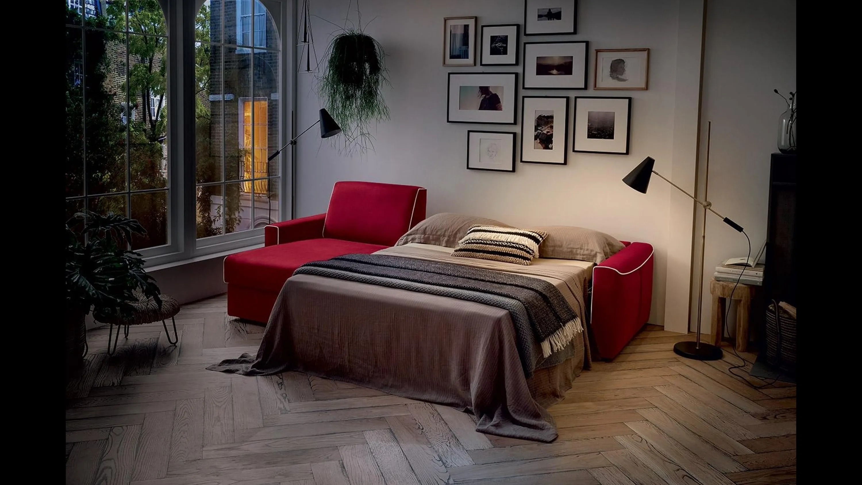 Divano Letto matrimoniale in tessuto Dakota di Felis