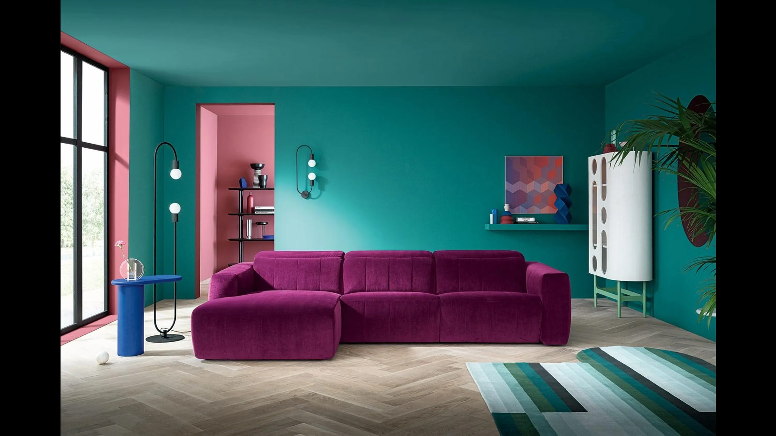 Divano relax con penisola Kensington di Felis