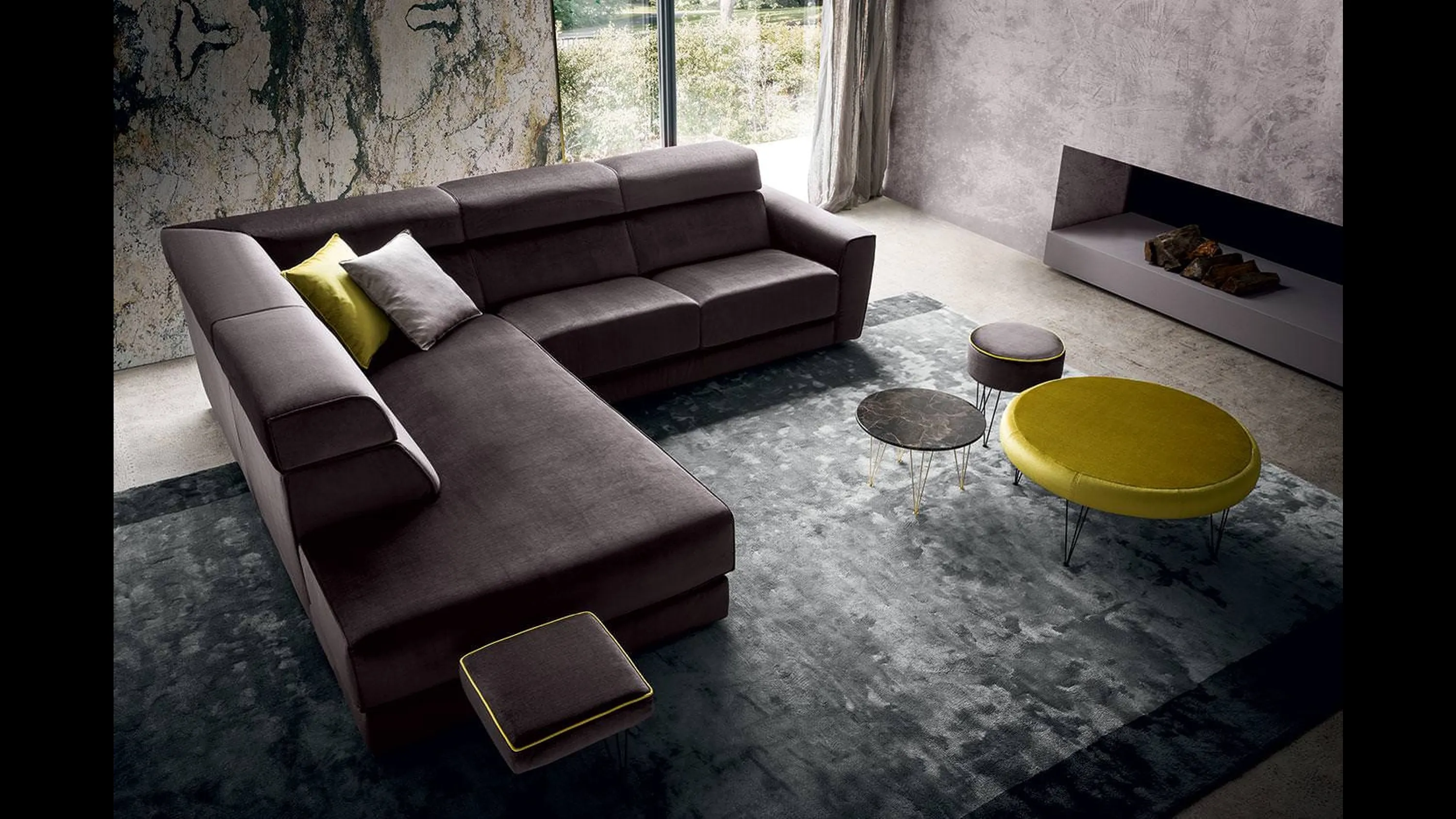 Divano angolare in tessuto Winston di Felis