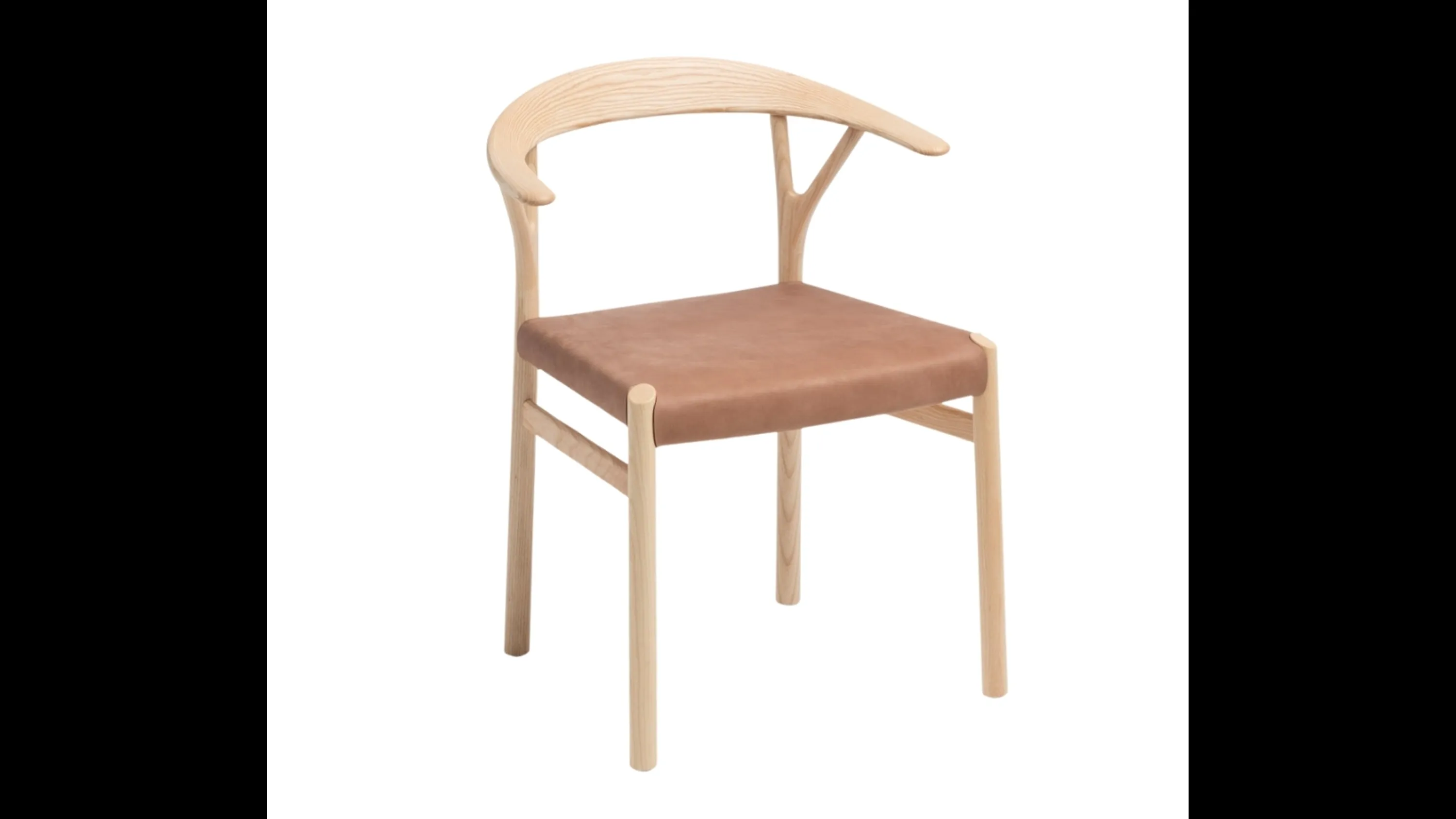 Sedia Oslo in legno con seduta in cuoio di Midj